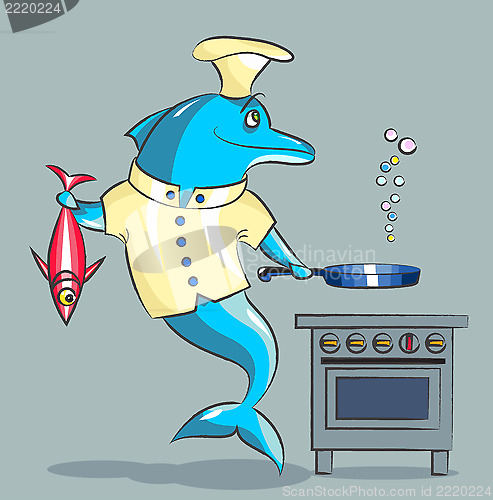 Image of The dolphin is the cook