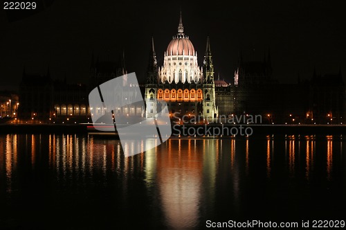 Image of Hungarian Parliament at night