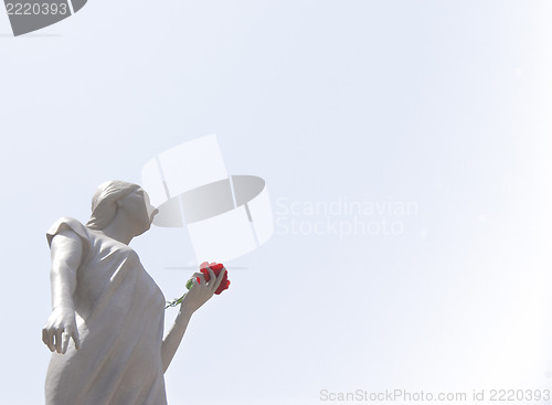 Image of sculpture of Santa rosalia isolated on white