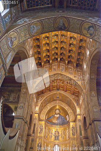 Image of Cathedral of Monreale, interior with its golden mosaics