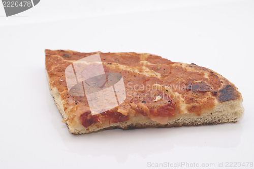 Image of sicilian traditional pizza sfincione isolated 