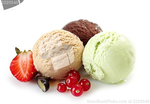 Image of Various ice cream balls