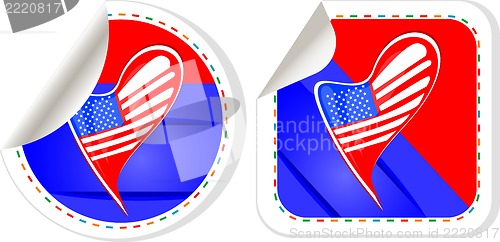 Image of USA national and patriotic concepts for badge, sticker etc.