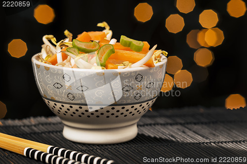 Image of Asian vegetables and chopsticks