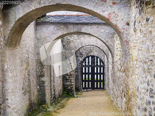 Image of Archway of a castle in winter