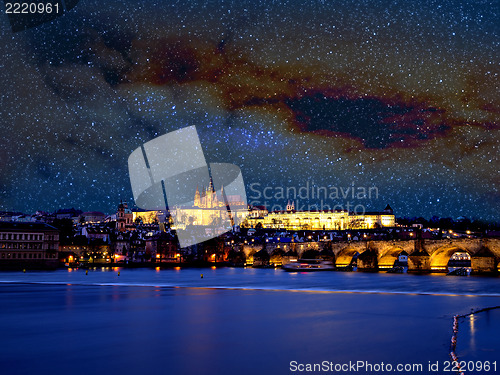 Image of Prague with stars