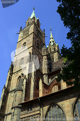 Image of View to tower of Nuermberg cathedral