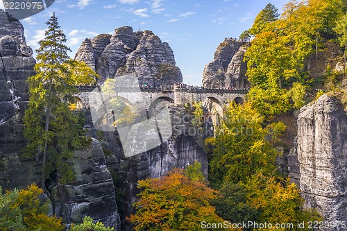 Image of Bridge named Bastei in Saxon Switzerland