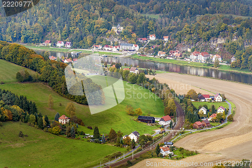 Image of Landscape in saxony with elbe river