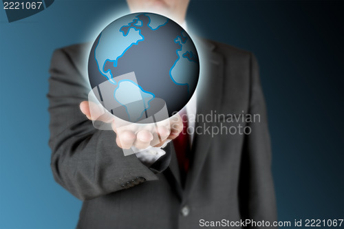 Image of Man is holding earth