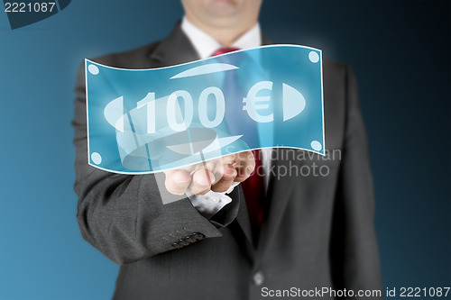 Image of Business man with 100 Euro