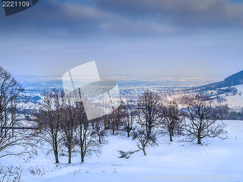 Image of Winter landscape with village