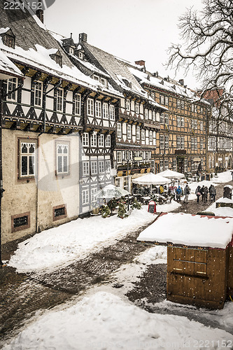 Image of Street with half-timbered houses in Goslar, Germany