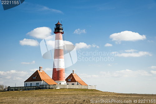 Image of Lighthouse Westerhever on sunny day