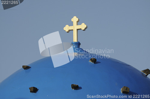 Image of  Santorini dome with cross