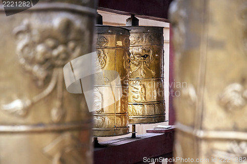 Image of Close up prayer mill Mongolia