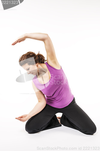 Image of Woman stretch her back