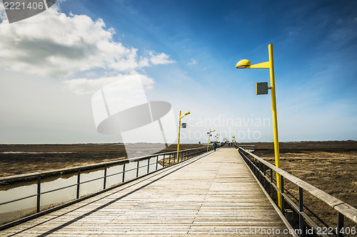 Image of Bridge on the beach of St. Peter-Ording