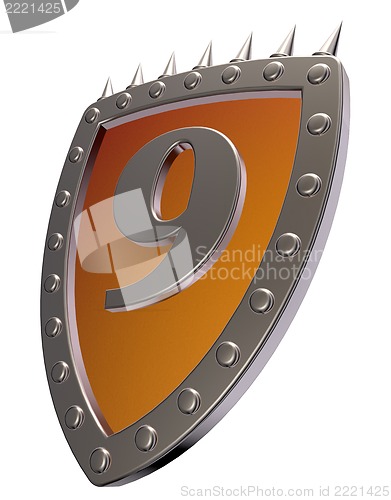 Image of number on metal shield