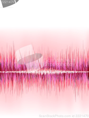 Image of Pink sound wave on white background. + EPS8