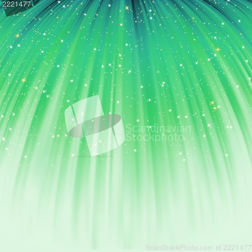 Image of Festive green abstract with stars. EPS 8