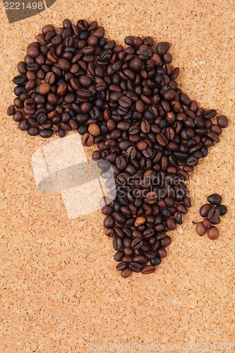 Image of africa from coffee beans