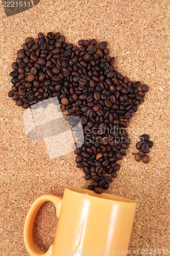 Image of africa from coffee beans