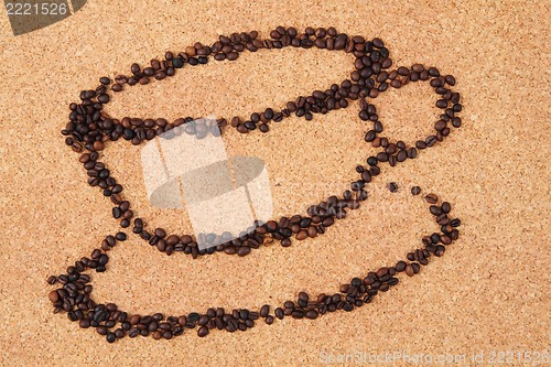 Image of cup - coffee beans background