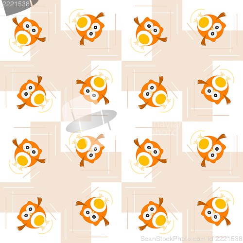Image of Seamless orange owl illustration pattern for kids