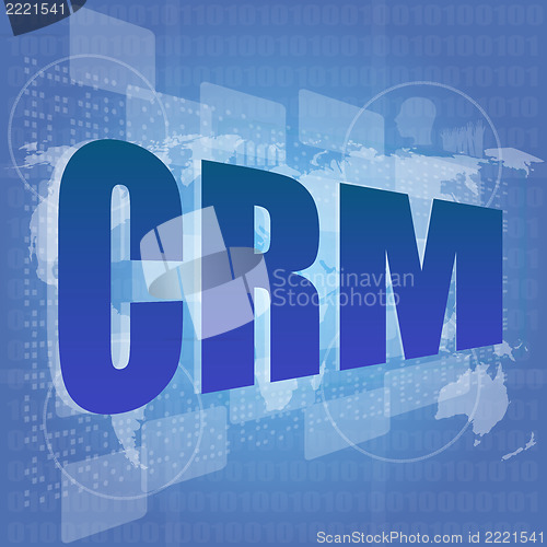 Image of Marketing concept: words crm is a marketing on digital screen