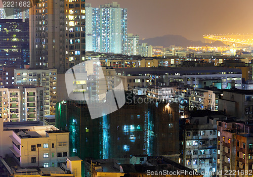 Image of Hong Kong downtown building at night