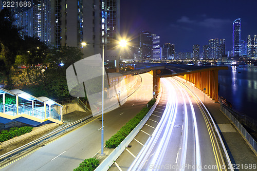 Image of Road in city at night