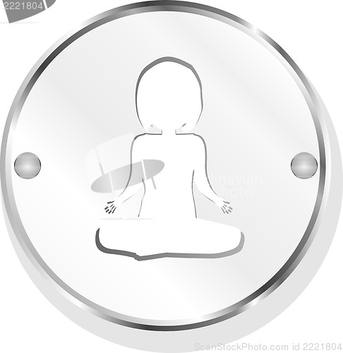 Image of ladies icon on blue glossy metal button