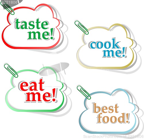 Image of Eat me, taste me and cook me stickers