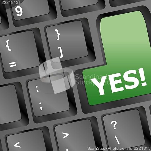 Image of Computer keyboard with agreement key - business technology