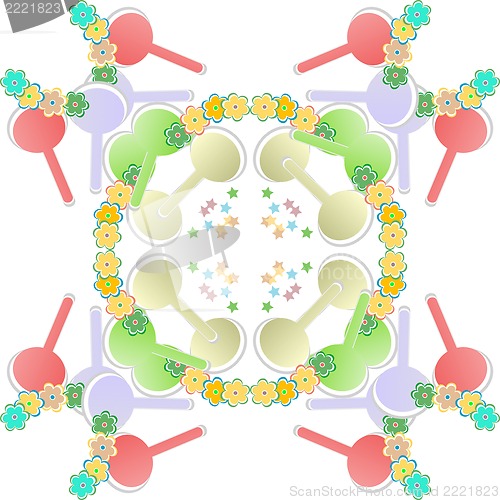 Image of seamless pattern, tropical flowers, floral pattern