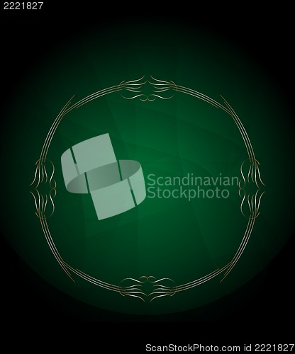 Image of abstract green and gold background with old faded texture and grunge elements