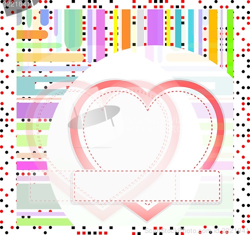 Image of Valentine's day invitation background with abstract hearts