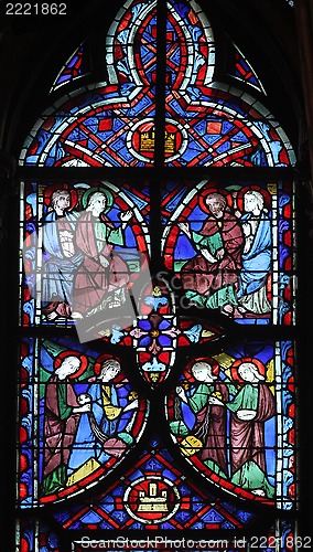 Image of Stained glass window in La Sainte-Chapelle in Paris