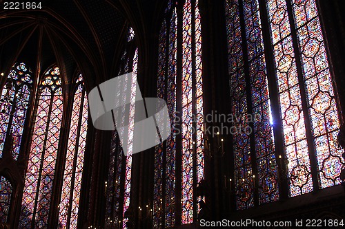 Image of Stained glass window in La Sainte-Chapelle in Paris