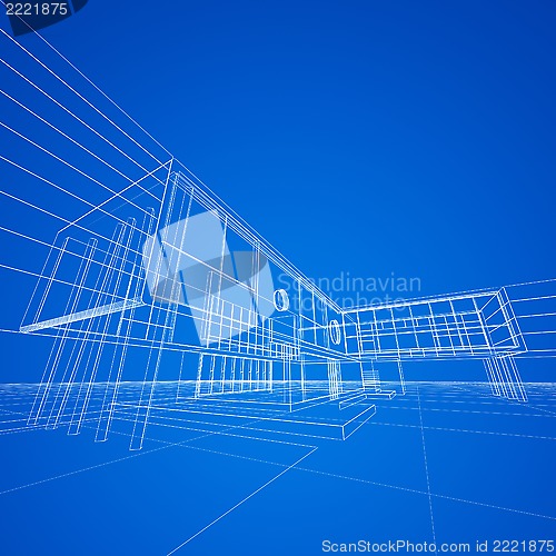 Image of Blueprint on blue