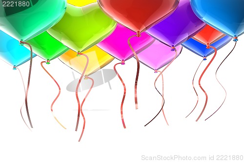 Image of Balloons with ribbons