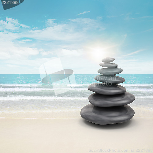 Image of Pebble stones on beach
