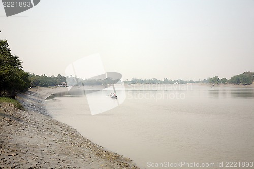 Image of Some fishermen on a boat in Sundarband, India