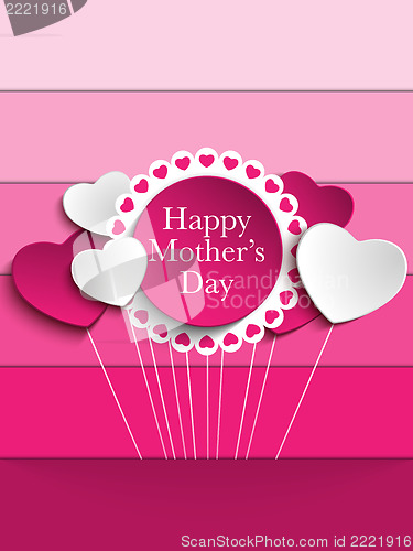 Image of Happy Mother Day Heart Tag Background