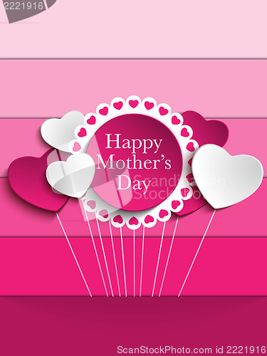 Image of Happy Mother Day Heart Tag Background