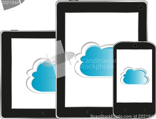 Image of Cloud computing connection on the digital tablet pc