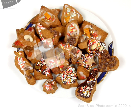 Image of Colorful and sweet cookies on plate