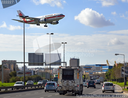 Image of Aircraft landing at Lisbon airport