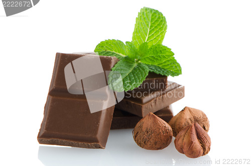 Image of Closeup detail of chocolate parts
